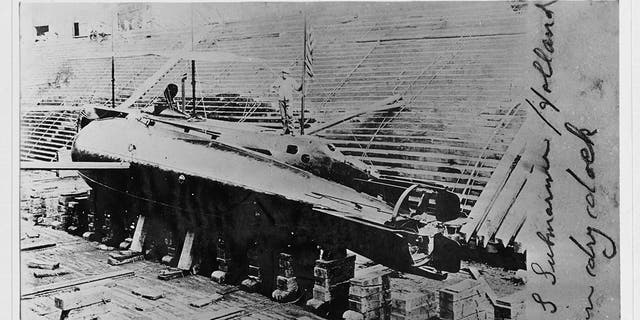 The USS Holland in drydock