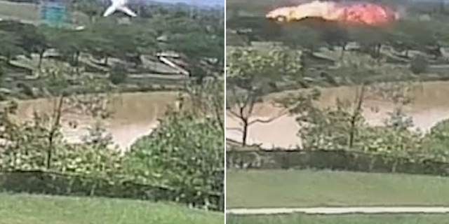 Video shows plane crash in Malaysia