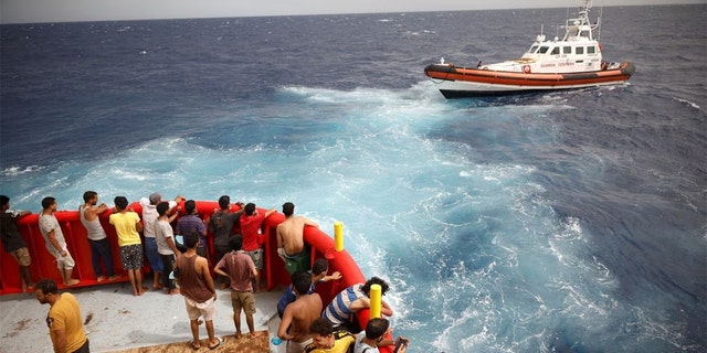 Migrants being rescued at sea