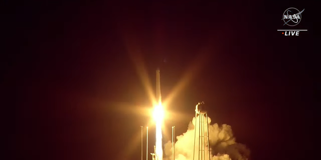 A Northrop Grumman Cygnus resupply spacecraft launches