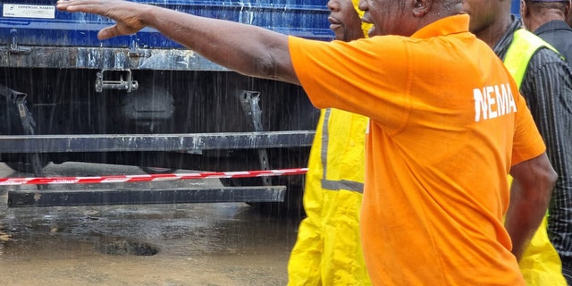 Lagos, Nigeria emergency personnel at crash site