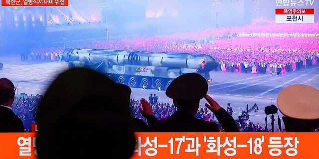 North Korean military parade as captured on south korean tv