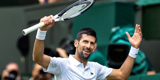 Novak Djokovic reacts
