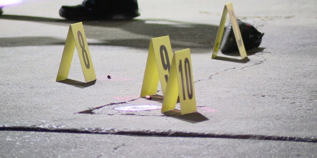 evidence markers on ground