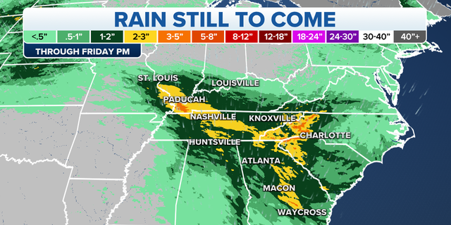 Southeast rain forecast