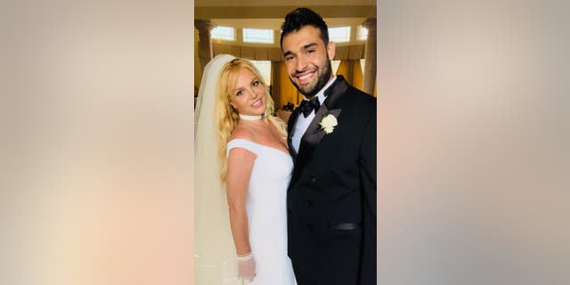 Britney Spears and Sam Asghari on their wedding day