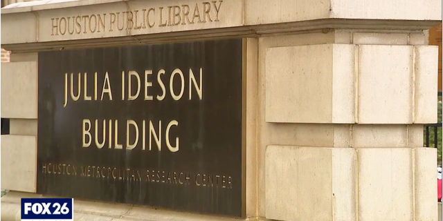 Pictured is the outside of the Houston Public Library