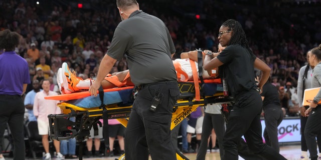 Shey Peddy on the stretcher