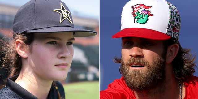 Stella Weaver and Bryce Harper side by side