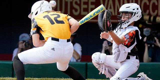 Stella Weaver hit by pitch