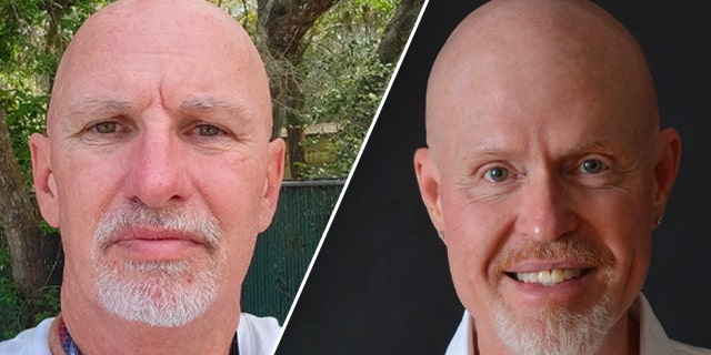 Swilley Smith split image, both have bald heads and white goatees