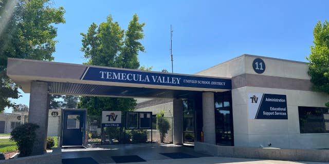 A photo of the Temecula Valley Unified School District building