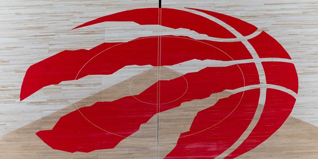 Toronto Raptors logo on court