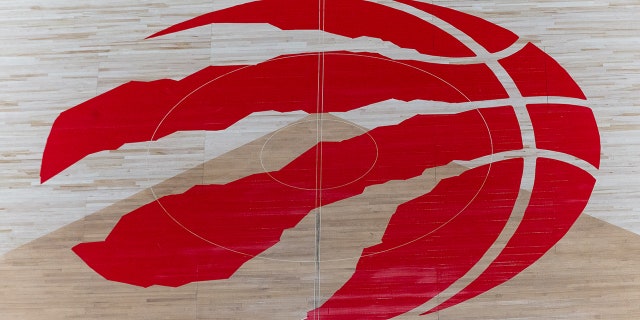 Toronto Raptors logo on court