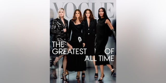 Linda Evangelista, Cindy Crawford, Christy Turlington, and Naomi Campbell on the cover of Vogue