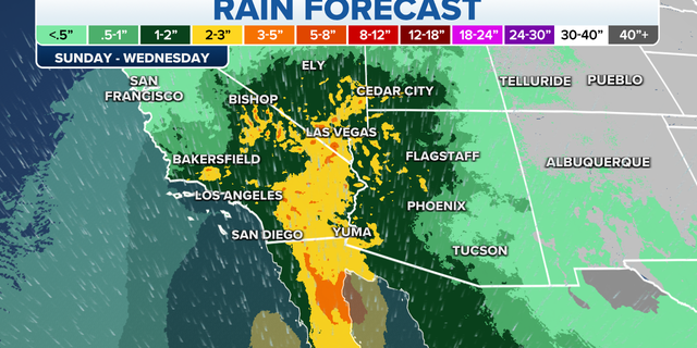Rain forecast in the West