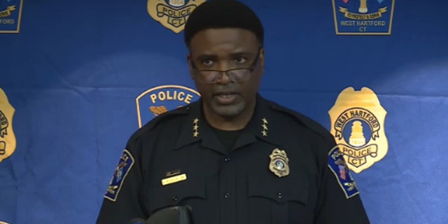 West Hartford Police Chief Vernon Riddick Jr. speaking