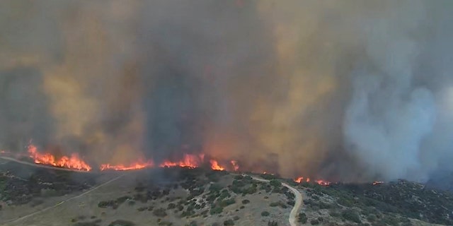 The Rabbit Fire burns in California