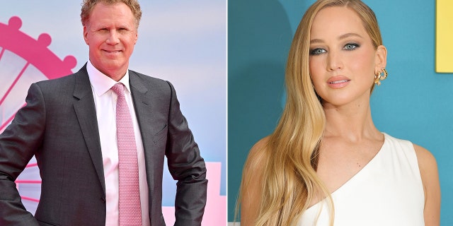 Split screen of Will Ferrell and Jennifer Lawrence