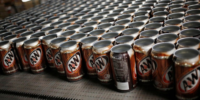 A&W root beer cans