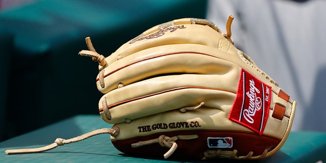 Baseball glove in dugout