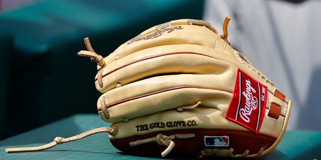 Baseball glove in dugout