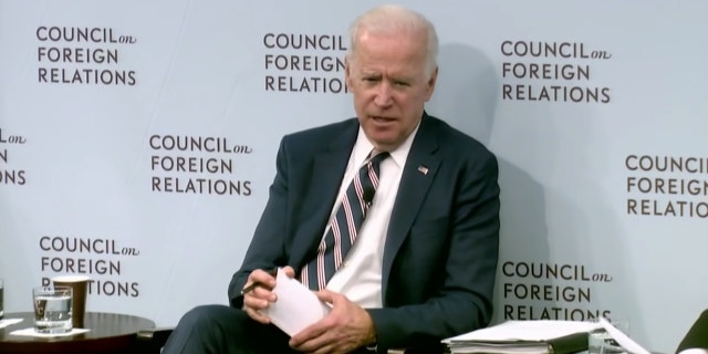 Joe Biden speaks during an event hosted by the Council on Foreign Relations on Jan. 23, 2018.