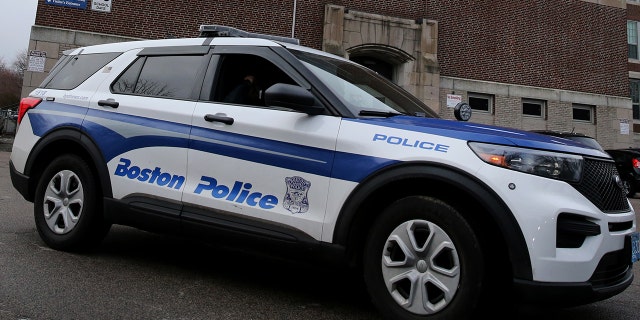A Boston Police Vehicle