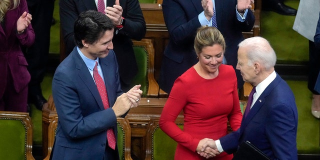 Justin Trudeau and Sophie Trudeau meet President Biden before he addresses the Canadian Parliament