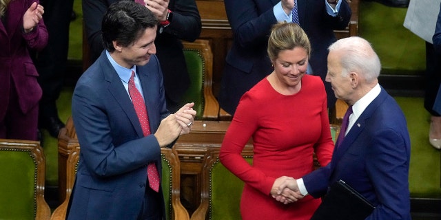 Justin Trudeau and Sophie Trudeau meet President Biden before he addresses the Canadian Parliament