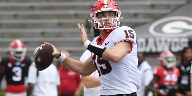 Carson Beck at Georgia spring game