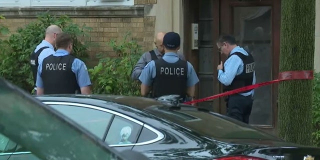 police outside apartment building