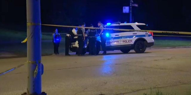 police investigating shooting scene