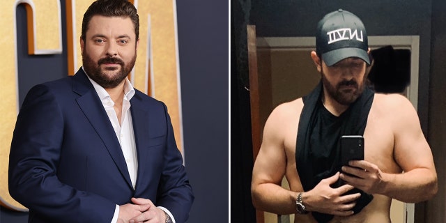 chris young body transformation split photo