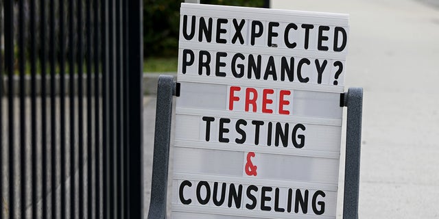 sign outside a crisis pregnancy center