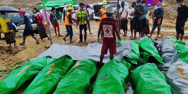 Recovered bodies following landslide