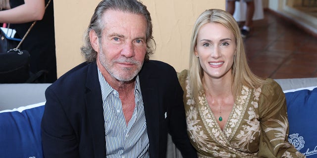 A photo of Dennis Quaid with wife Laura Savoie.