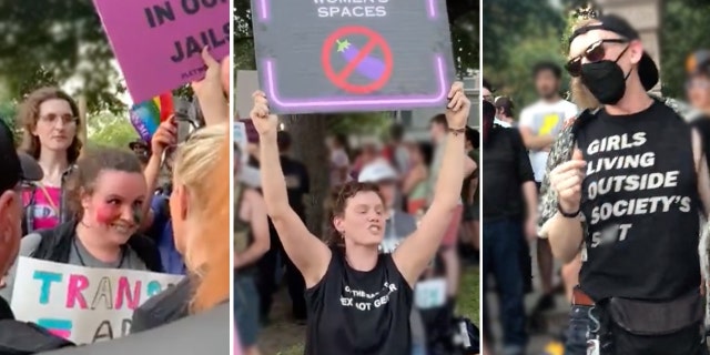 Pro-transgender activists clash at pro-women rally in Texas