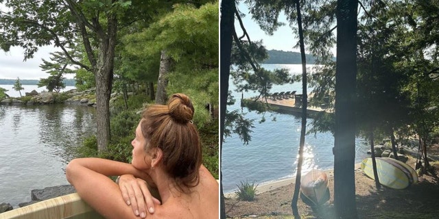 Cindy Crawford at the lake