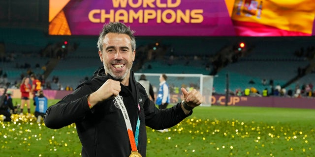 Jorge Vilda celebrates