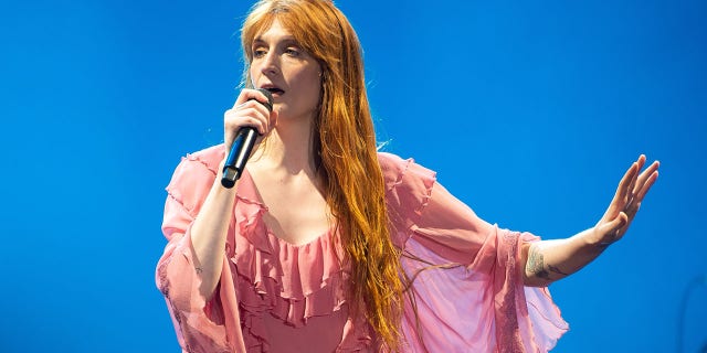 A photo of Florence Welch performing