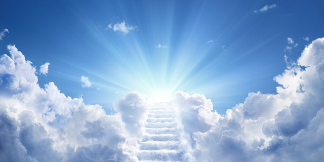 Stairs Leading Up To Heavenly Sky Toward The Light