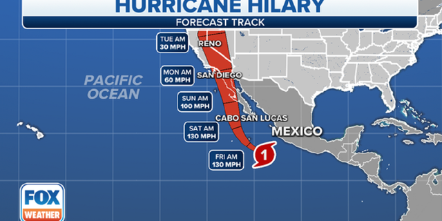 Hurricane Hilary track
