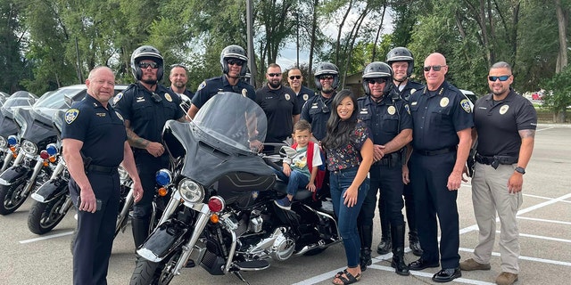 Jackson and mom with police