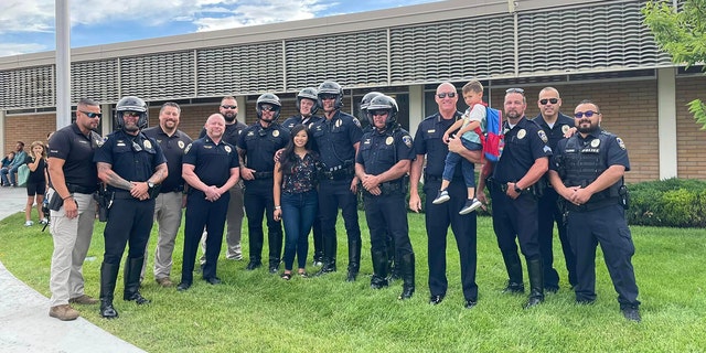 Jackson with police at school