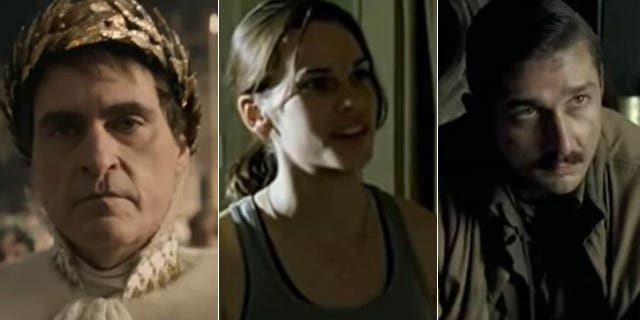 joaquin phoenix in napoleon hilary swank in million dollar baby shia labeouf in fury