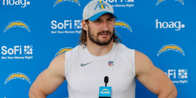 Joey Bosa talks to the media