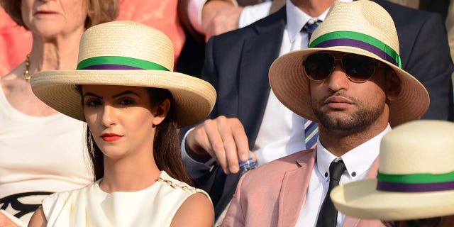 Amir Khan and wife at Wimbledon