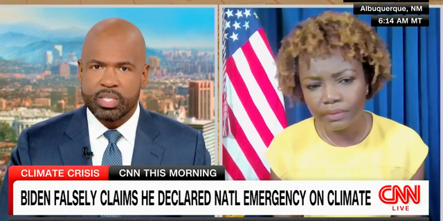 photo of Karine Jean-Pierre and CNN host Victor Blackwell