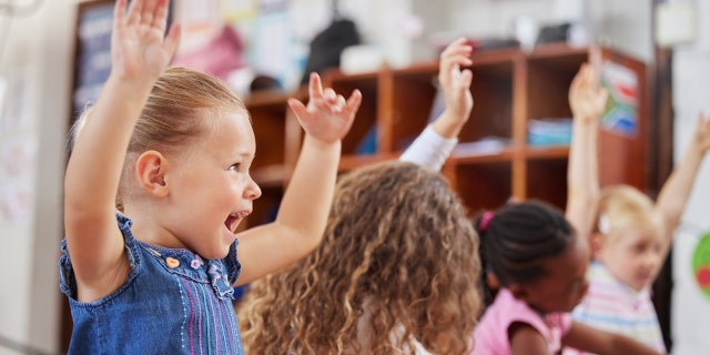 little kids in classroom